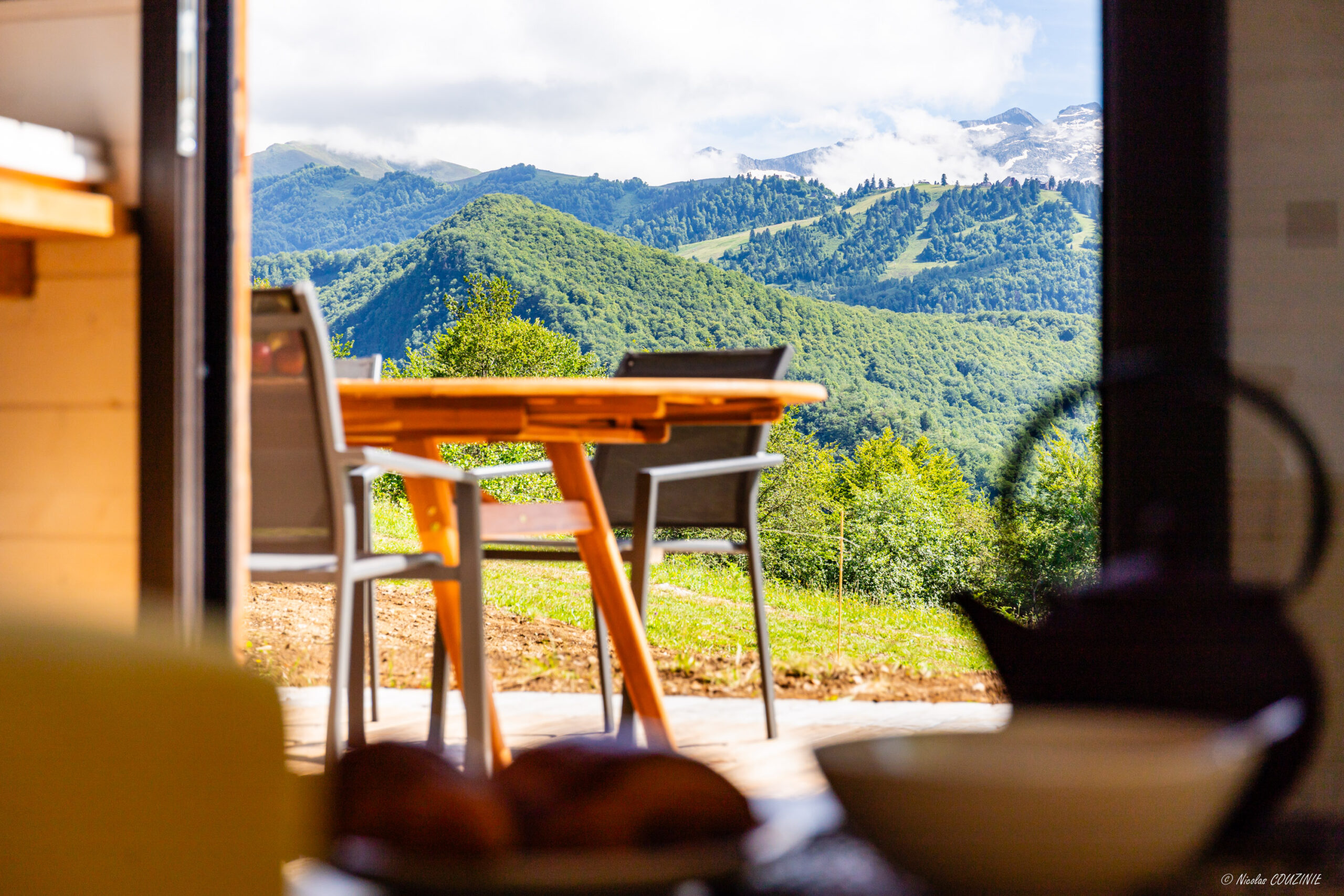 Terrace & Pyrenees view